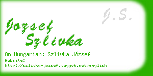 jozsef szlivka business card