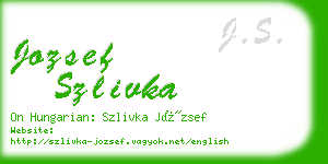 jozsef szlivka business card